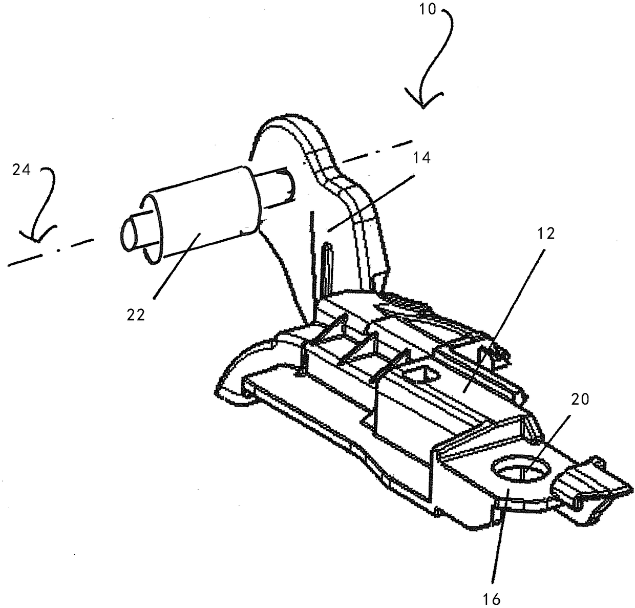 Roller blind assembly for a vehicle body, and method for assembling the roller blind assembly