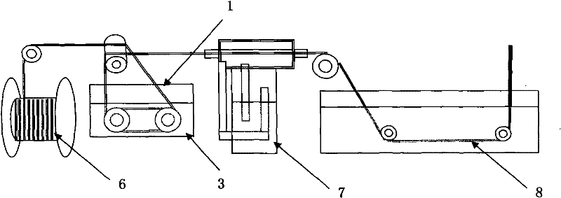 Wire type surface tinning device and improved tinning technological method thereof