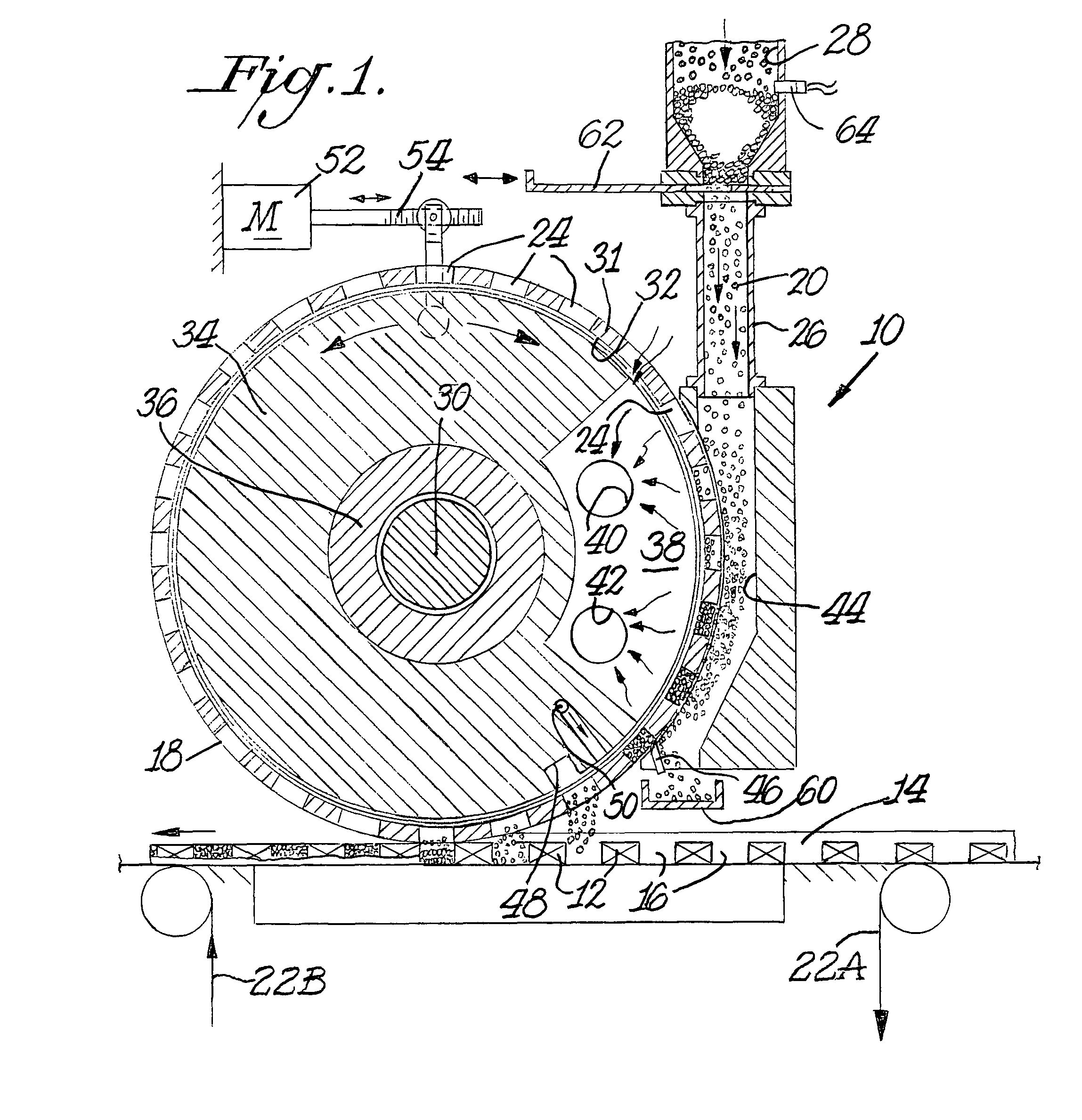 Applicator wheel for filling cavities with metered amounts of particulate material