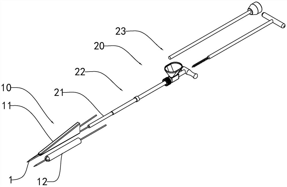 Hip-protecting percutaneous minimally invasive precise positioning bone taking, pressure reducing and bone grafting device