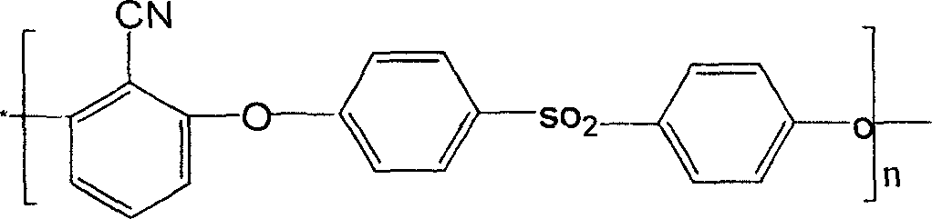 Copolymer of polyarylether nitrile containing chian element of iso-benzene and preparation method