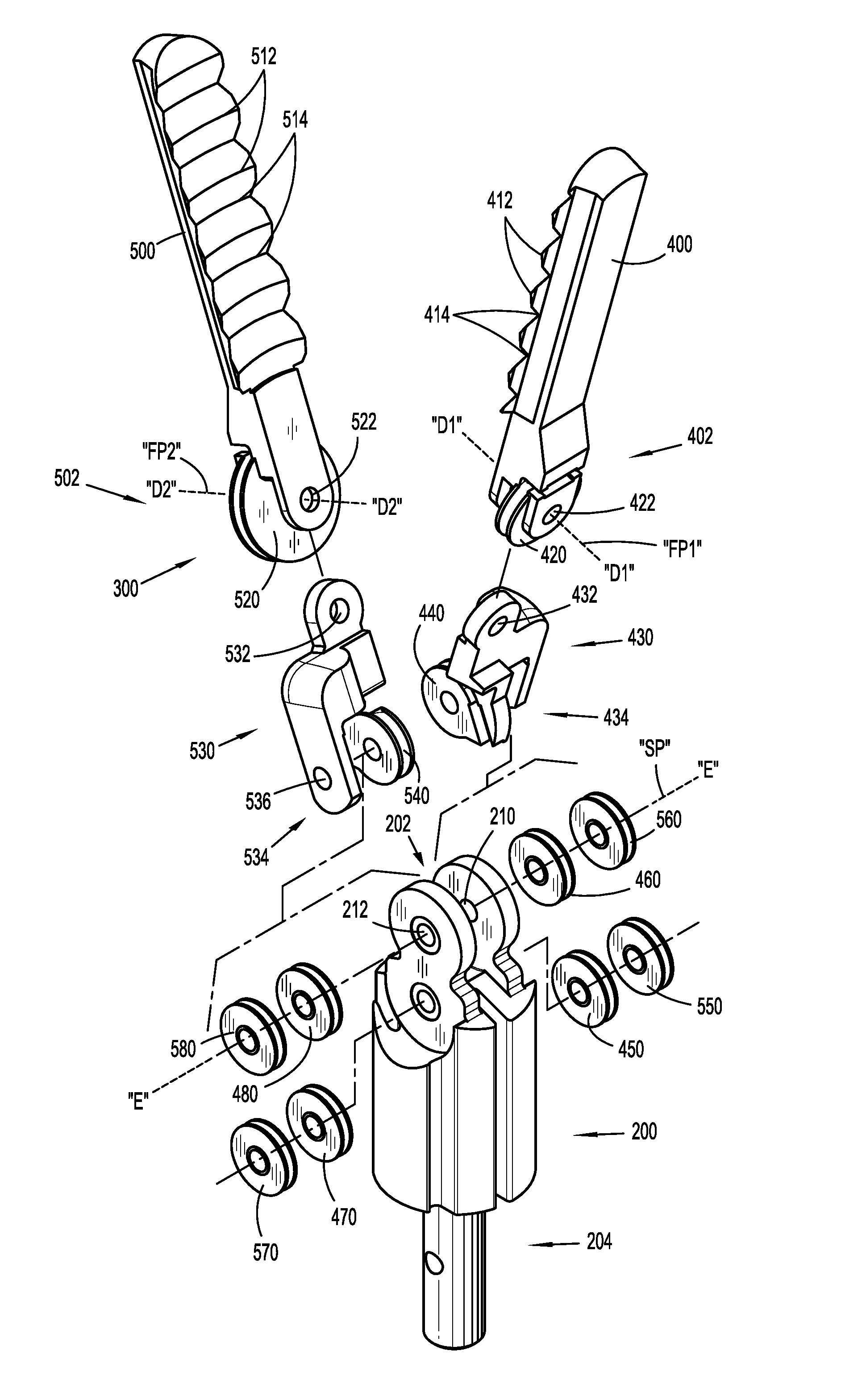 Surgical device for grasping and shearing