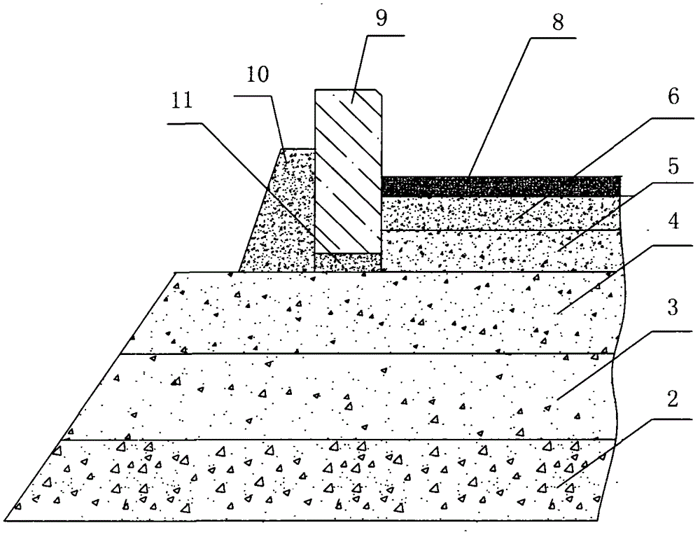 Construction method for road base concrete side mold