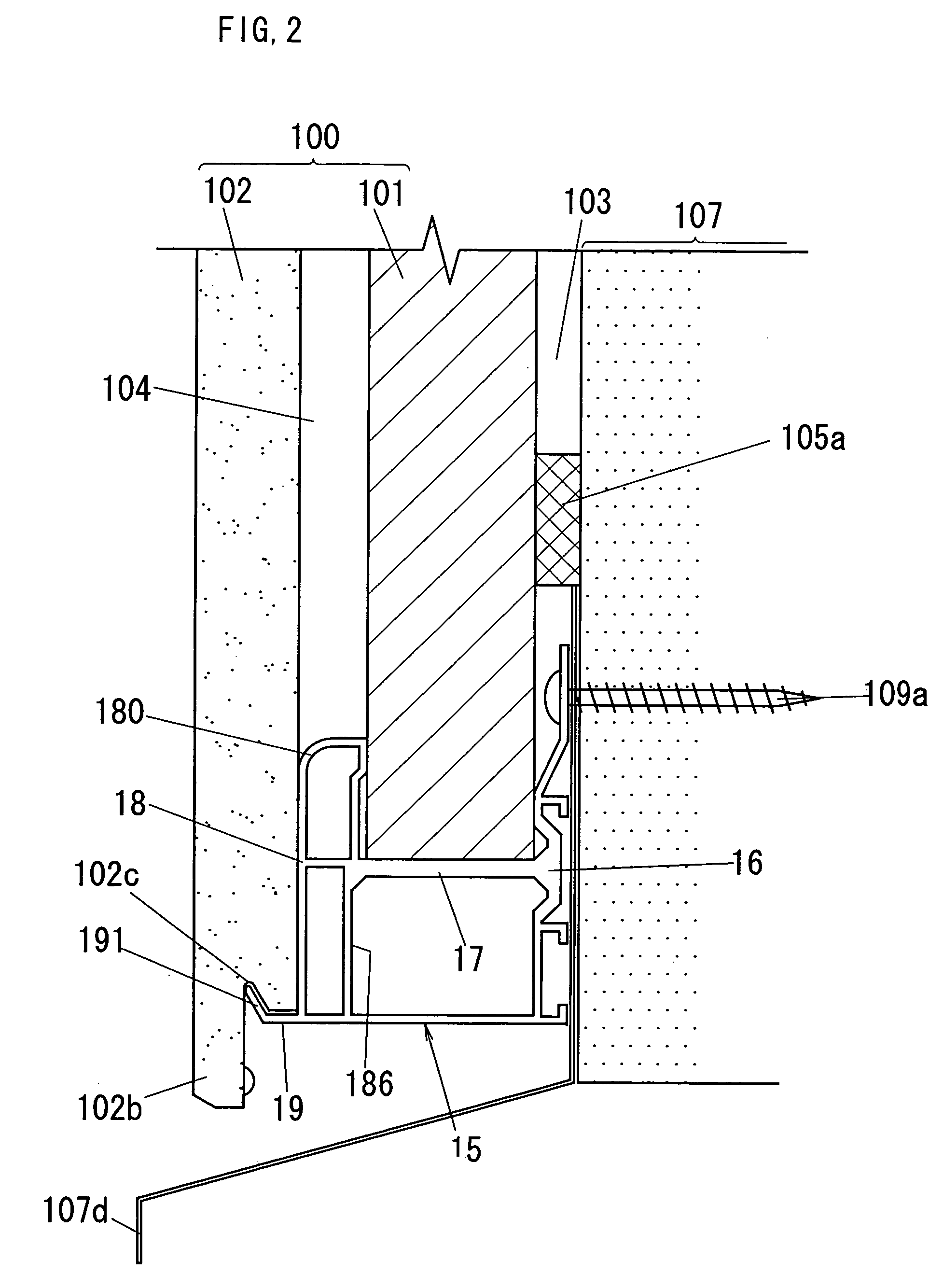 Wall materials bracket and insulating wall structure