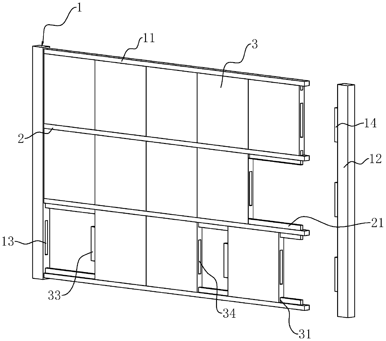 Fabricated ceramic tile wall surface and construction method thereof