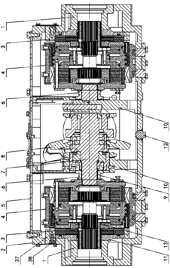 Three-stage wet rear axle assembly