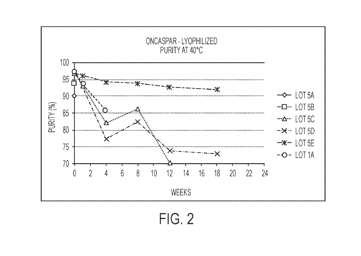 Formulations of polyalkylene oxide-asparaginase and methods of making and using the same