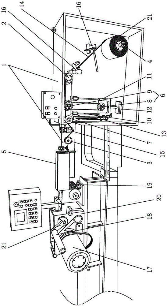 One-time molding device for cord gluing and conveyor belt cord layer