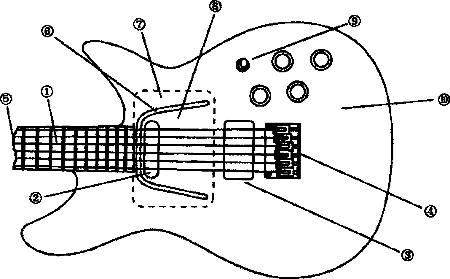 Semi-hollow suspending type adapterization electric guitar