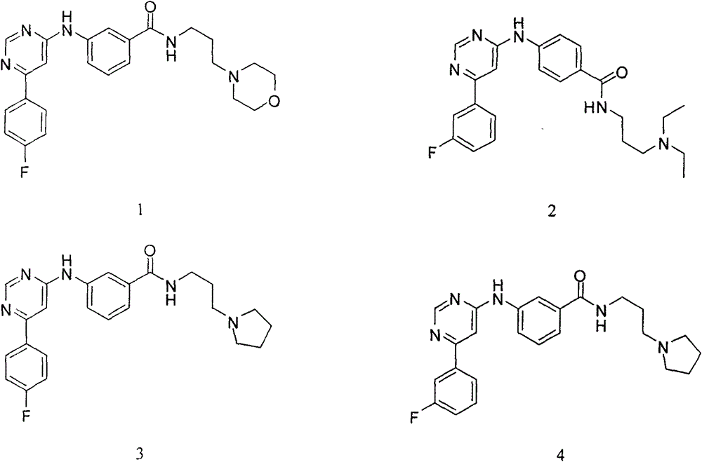 Application of 4-aminopyrimidine compounds