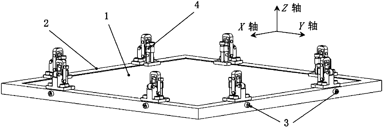 Large-aperture high-power laser frequency doubling crystal edge self-locking clamping device and method