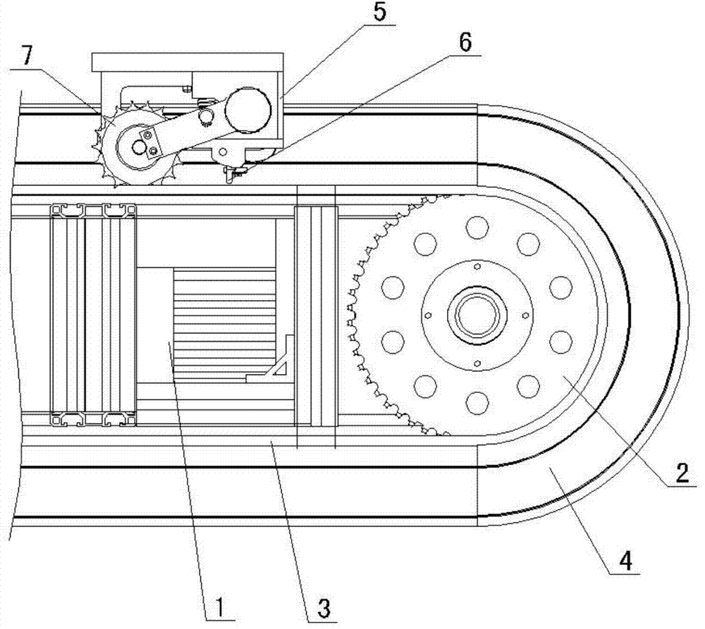 A sprocket accumulation type conveyor turning drive mechanism