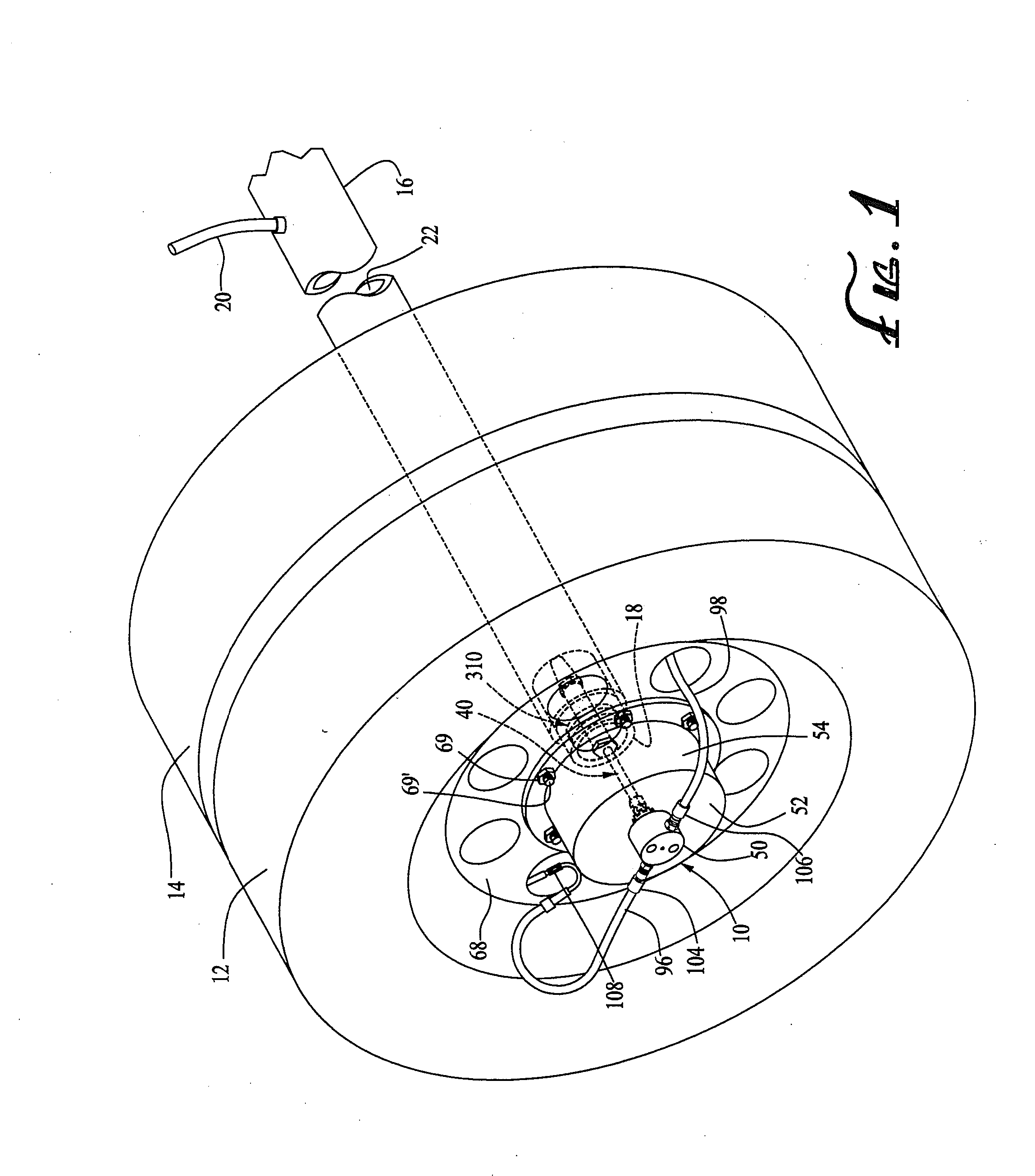 Rotary Union Assembly For Use In Air Pressure Inflation Systems For Tractor Trailer Tires