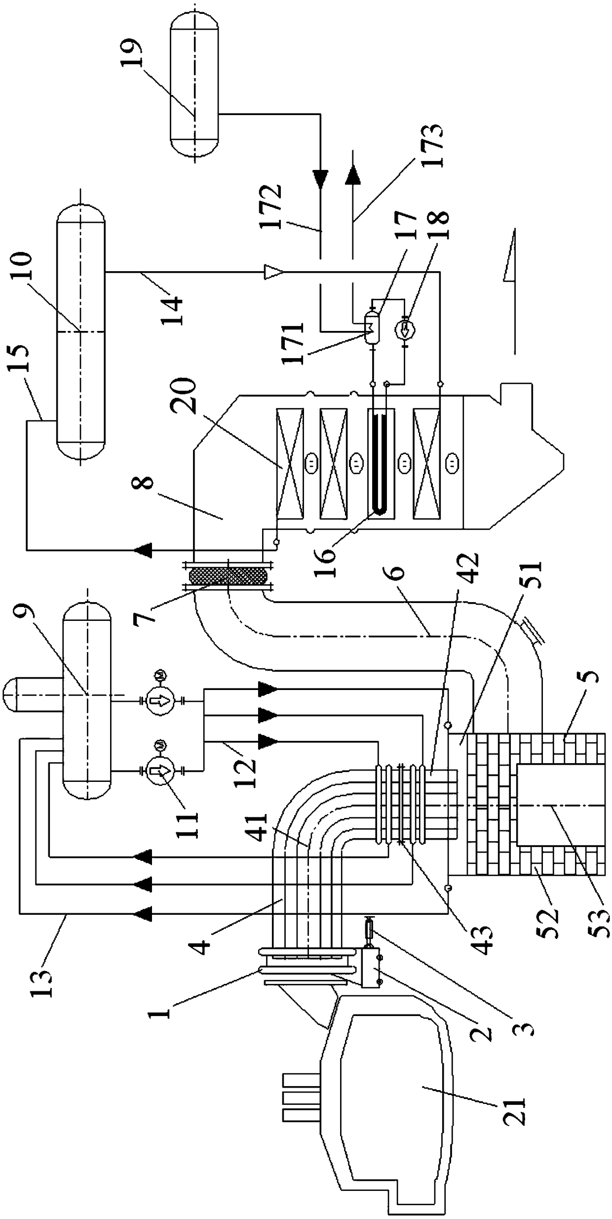 Electric furnace smoke dual-working medium heat exchange compound cycle superheated steam system