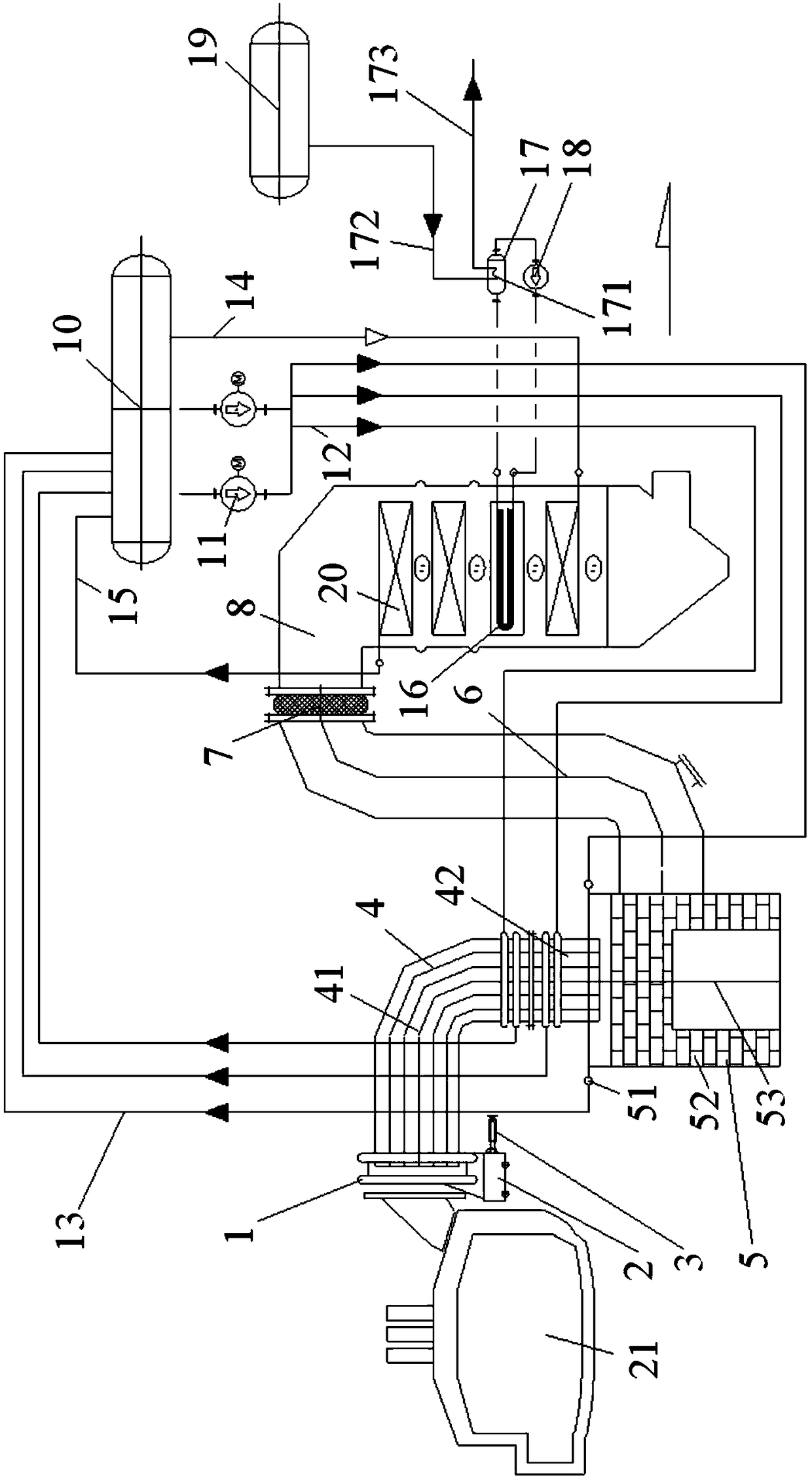 Electric furnace smoke dual-working medium heat exchange compound cycle superheated steam system