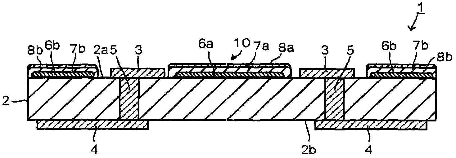 Substrate for mounting light-emitting element and light-emitting device