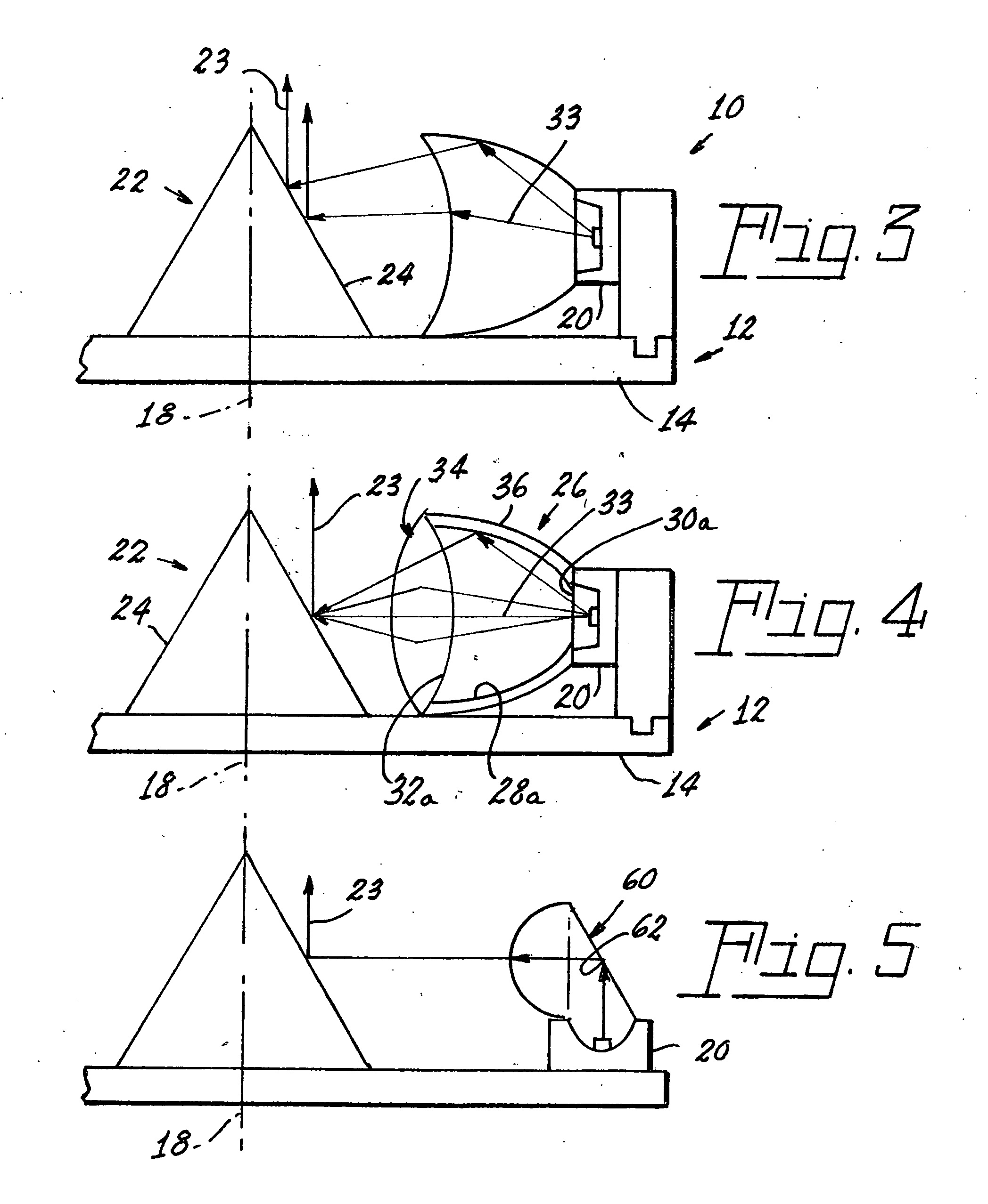 Light emitting diode lamp with conically focused light guides