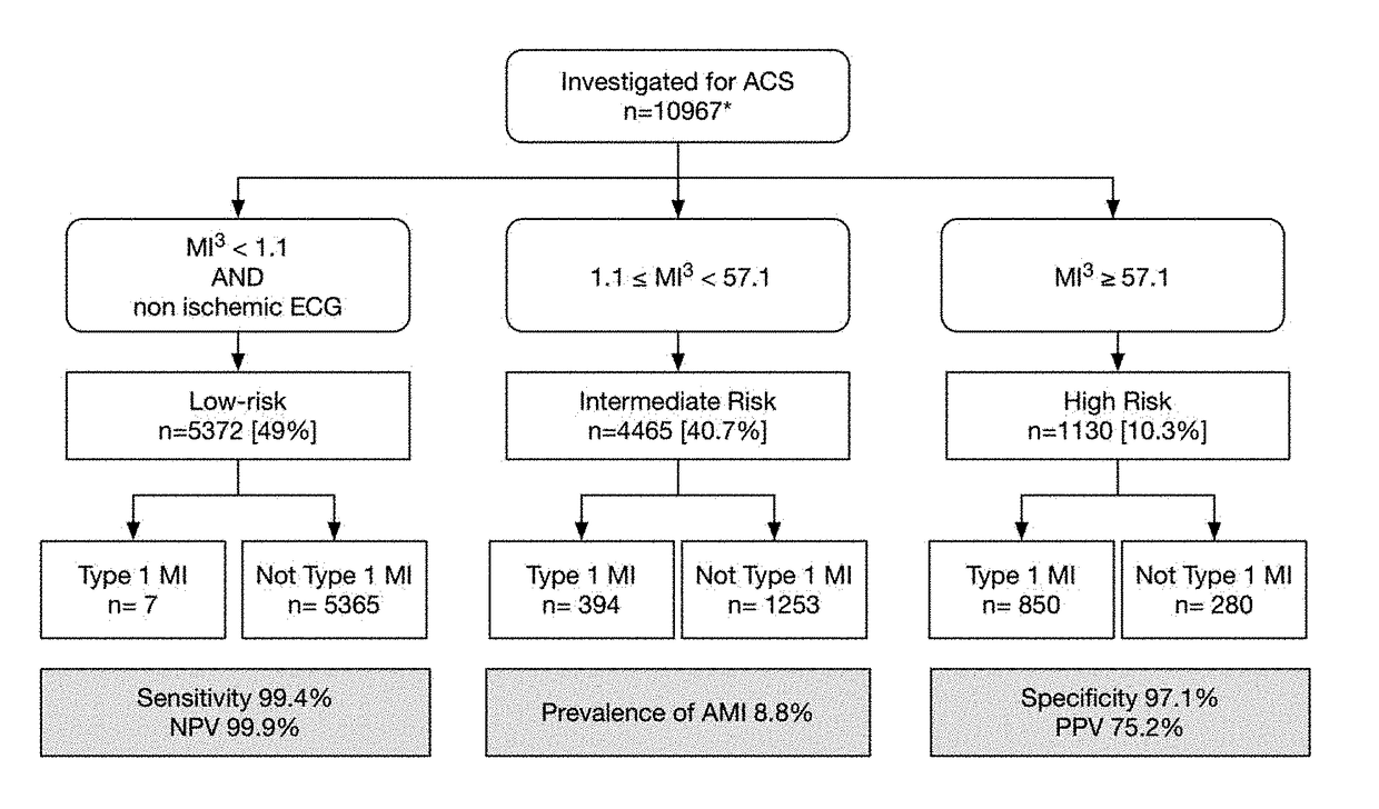 Decision tree based systems and methods for estimating the risk of acute coronary syndrome
