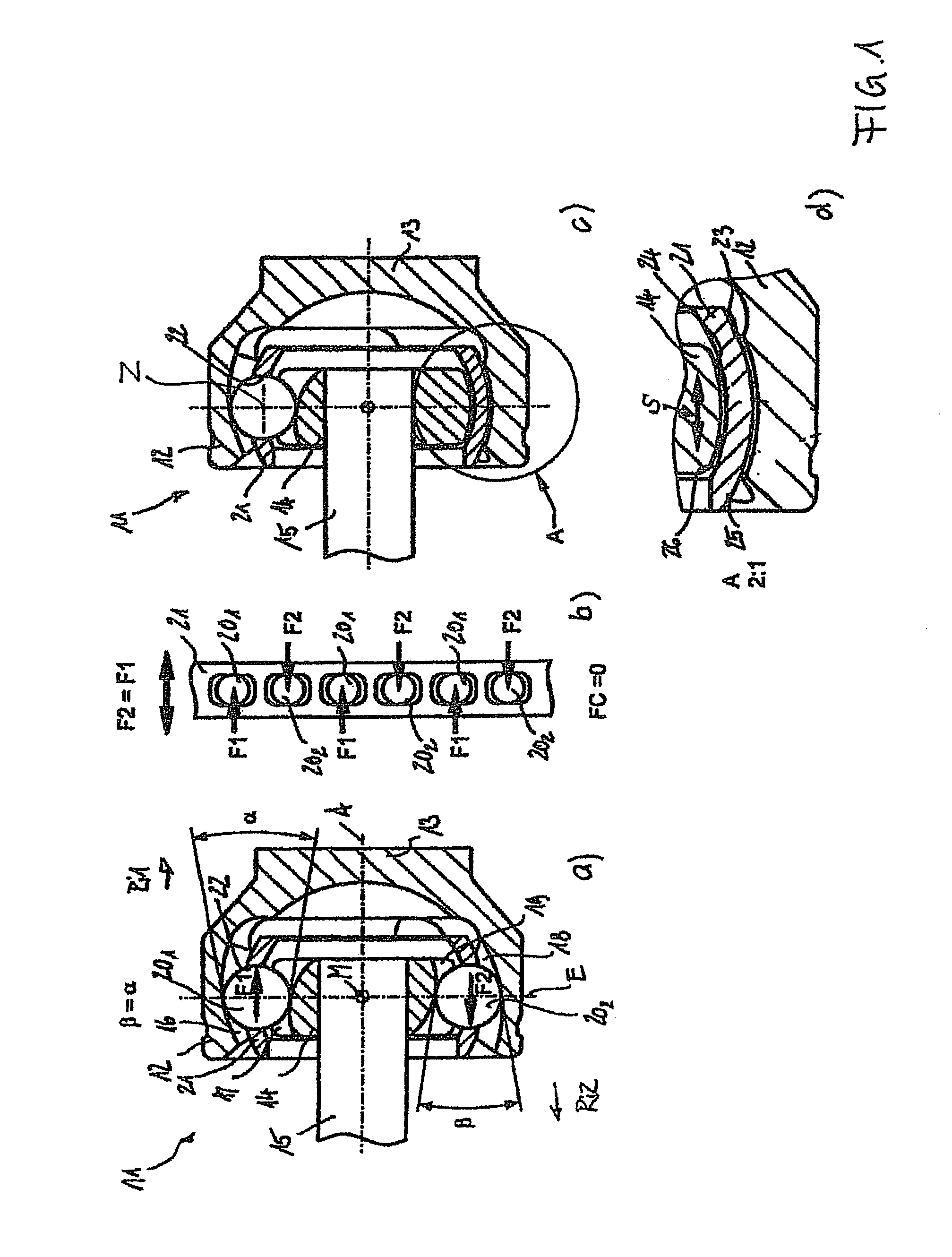 Driveshaft comprising a counter track joint featuring a delimited axial displacement path