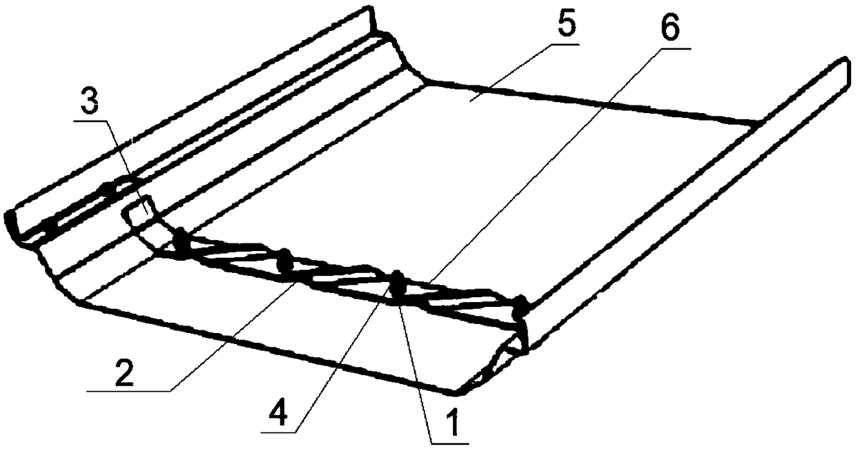 Profiled color plate lap joint press bar structure