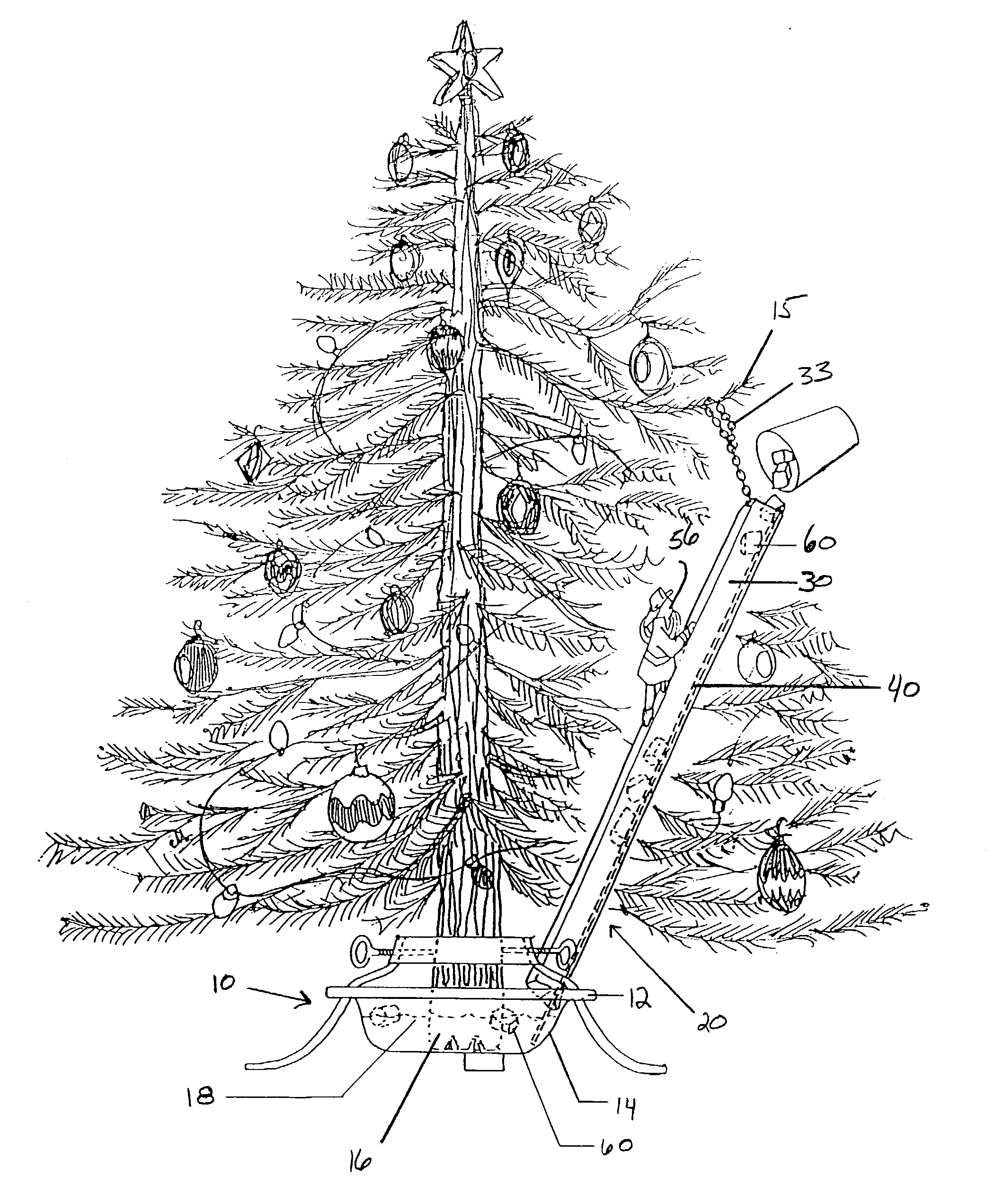 Christmas tree watering device and method
