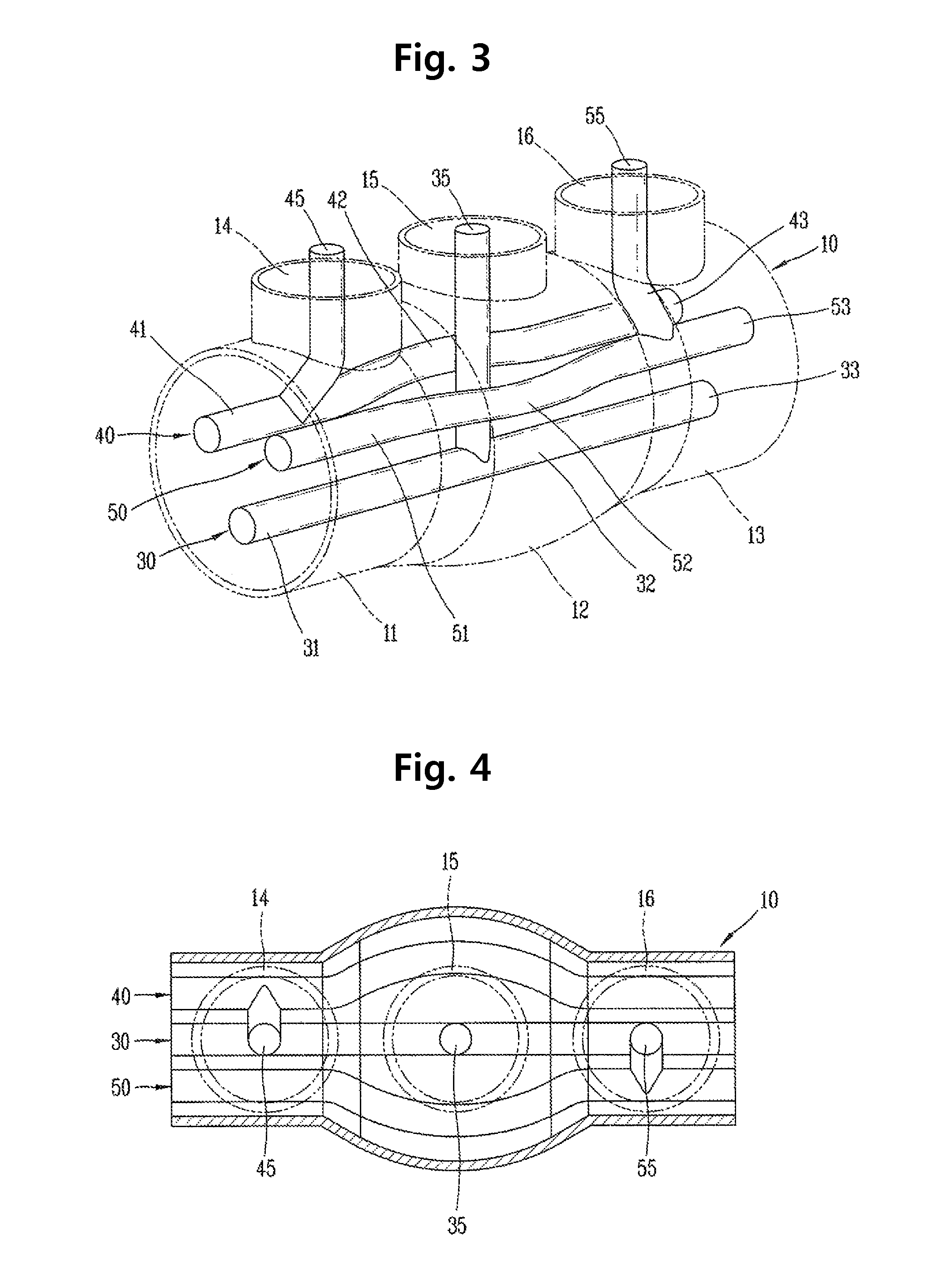 Structure of three-phase integrated bus in gas insulated switchgear