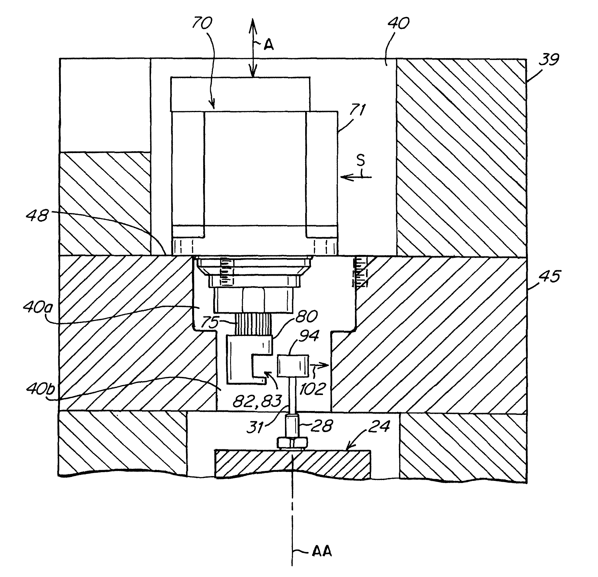 Method and apparatus for coupling and uncoupling an injection valve pin