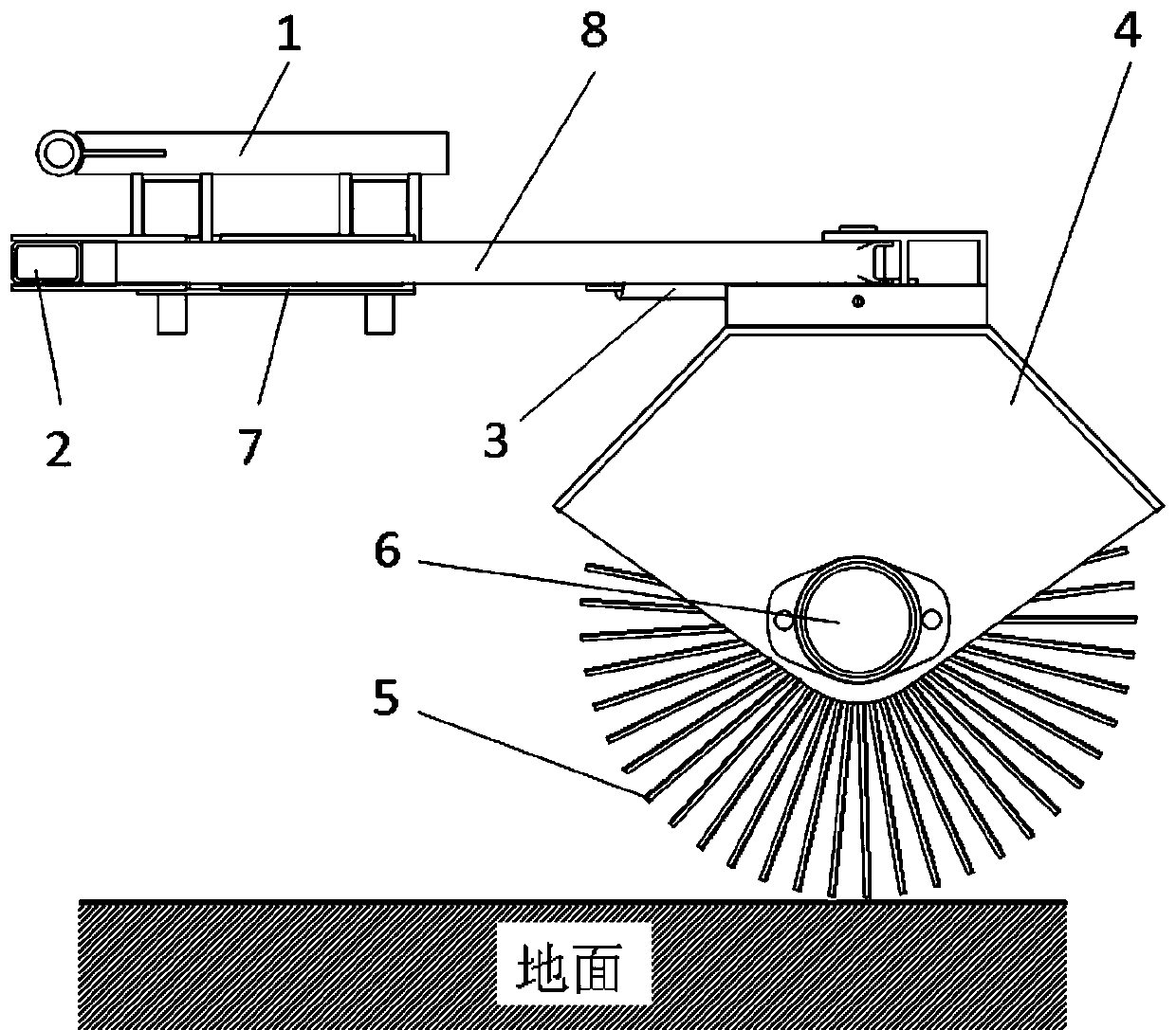 Intermediately-arranged rolling sweeping mechanism used for road sweeper
