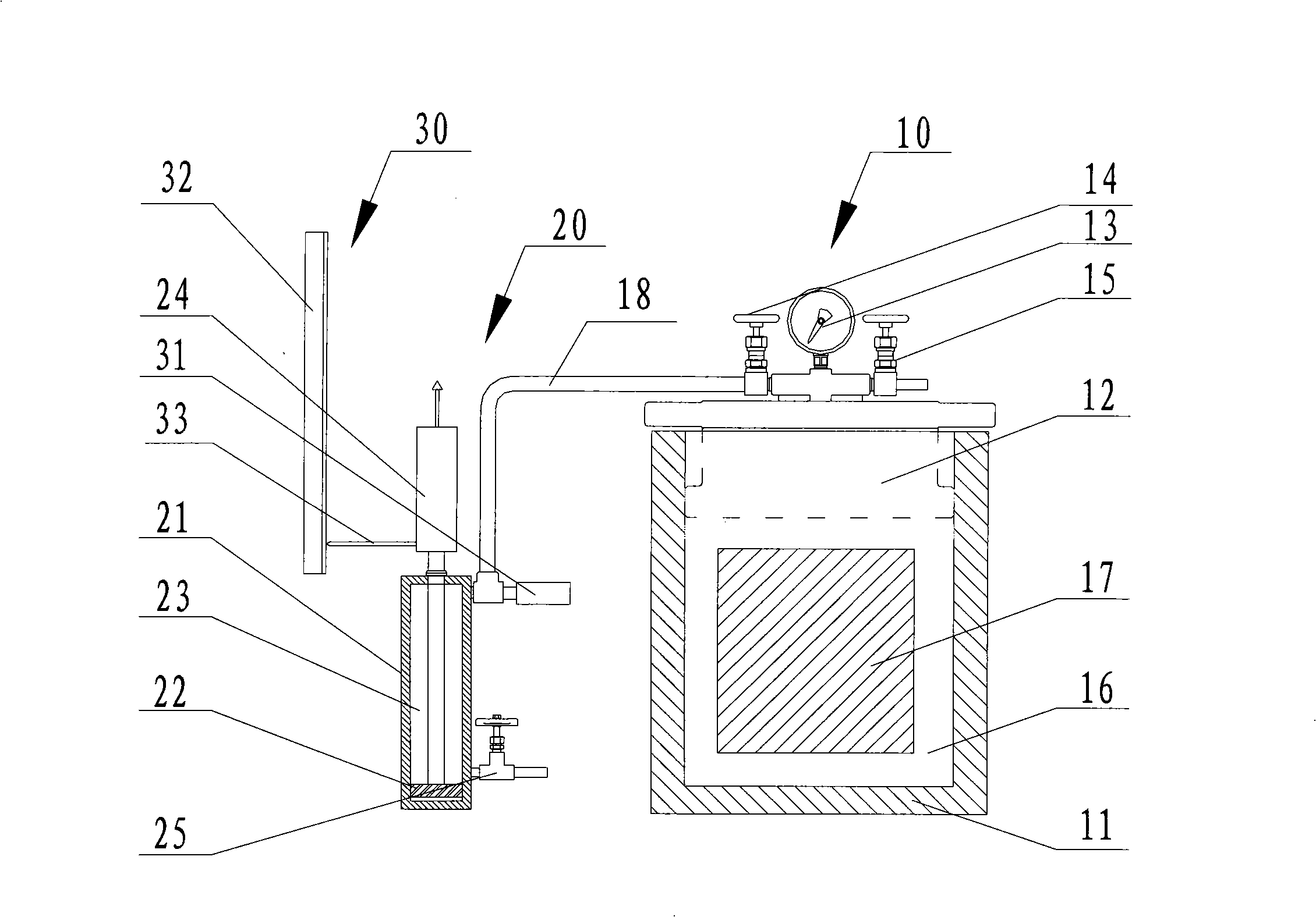 Measuring apparatus and test method for volume elastic modulus of solid buoyancy material