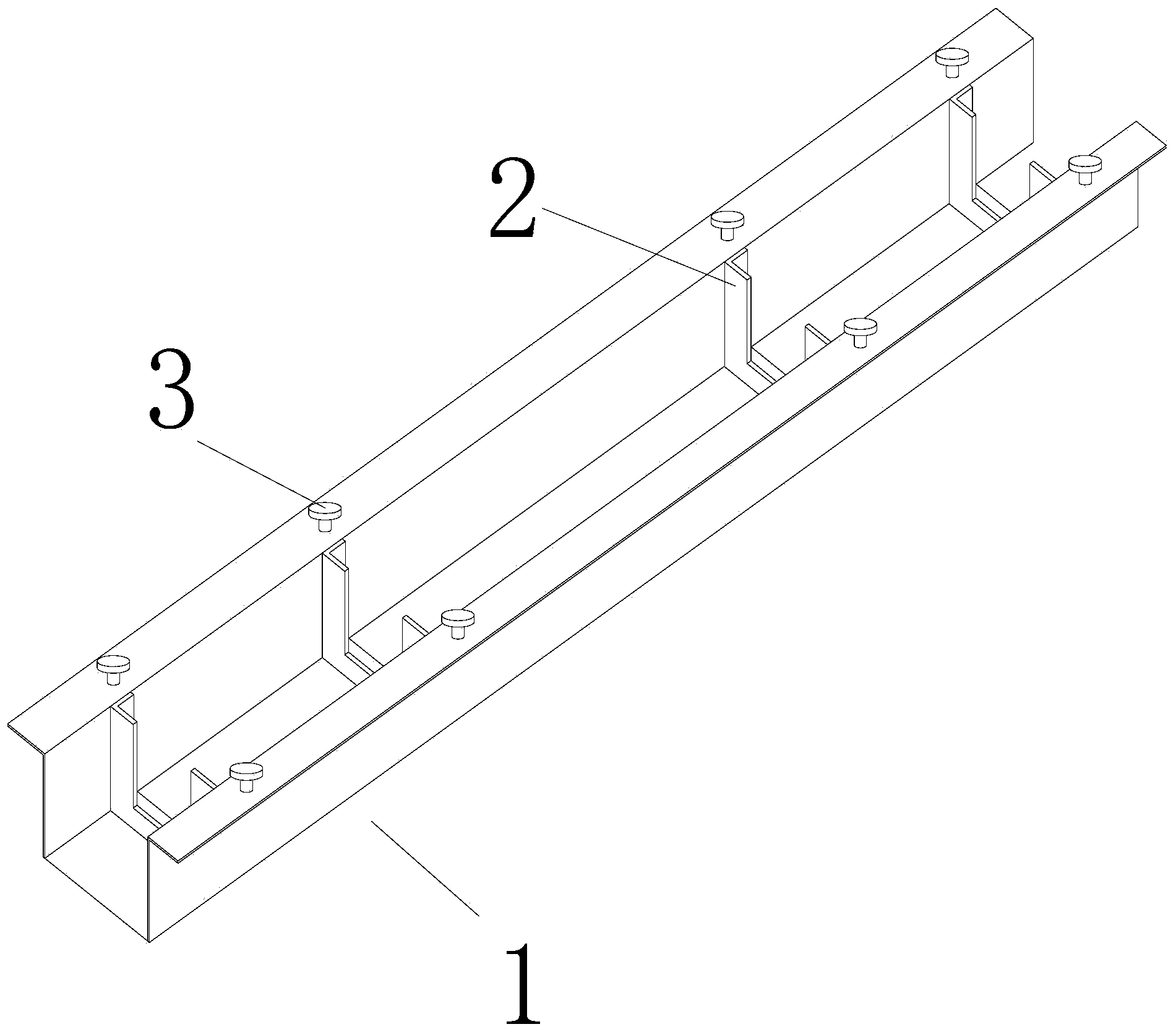 Reinforcing device of concrete beam and construction method thereof