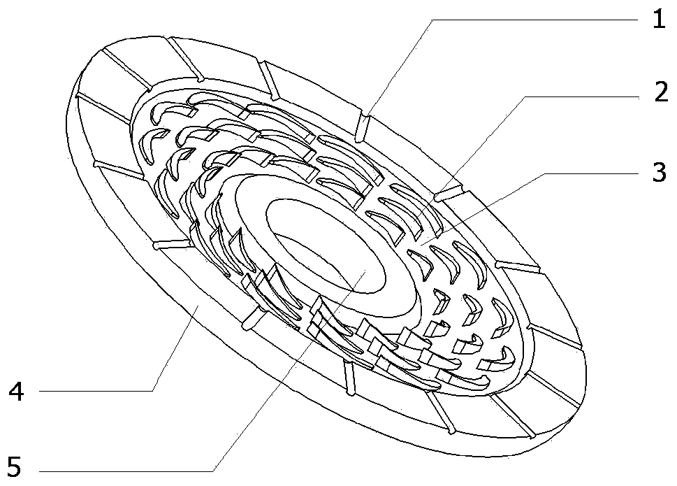 Twin-web rotor disc provided with disc cavity flow-guide rib plates