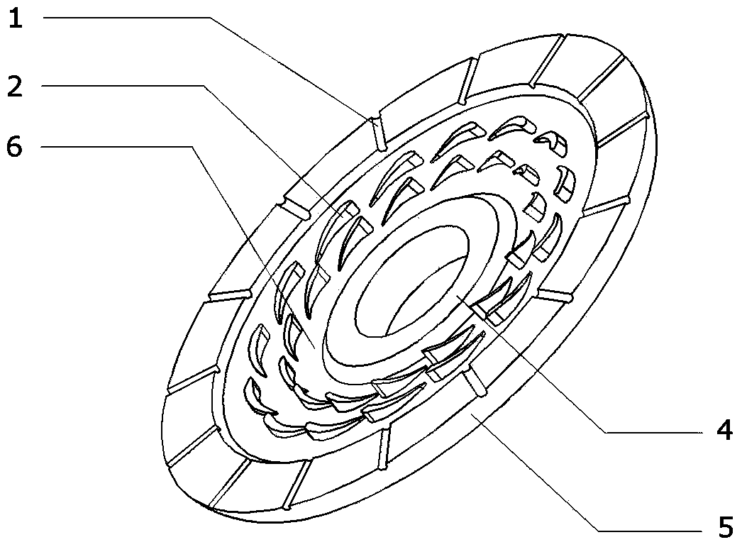 Twin-web rotor disc provided with disc cavity flow-guide rib plates