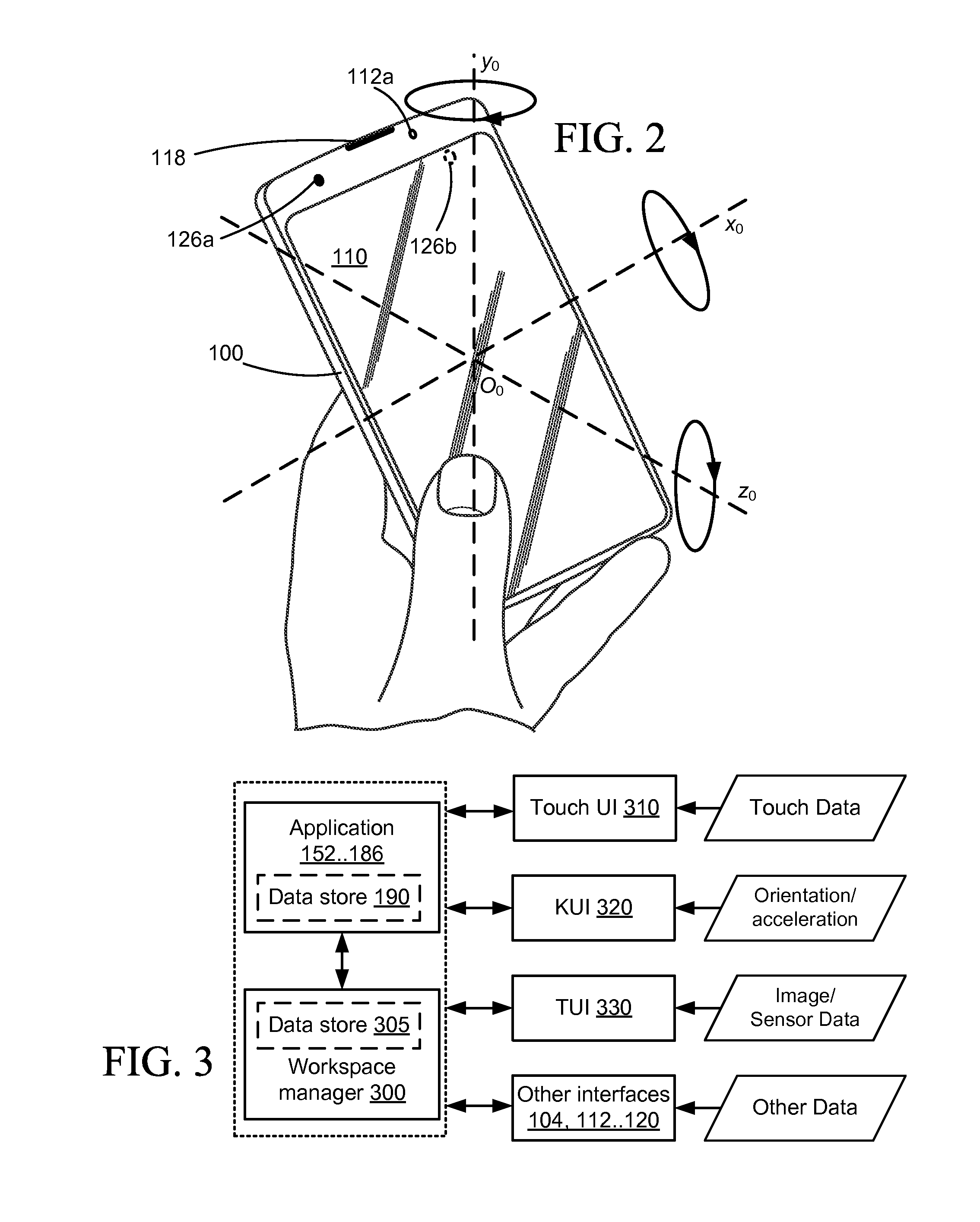 Mobile communication device user interface for manipulation of data items in a physical space