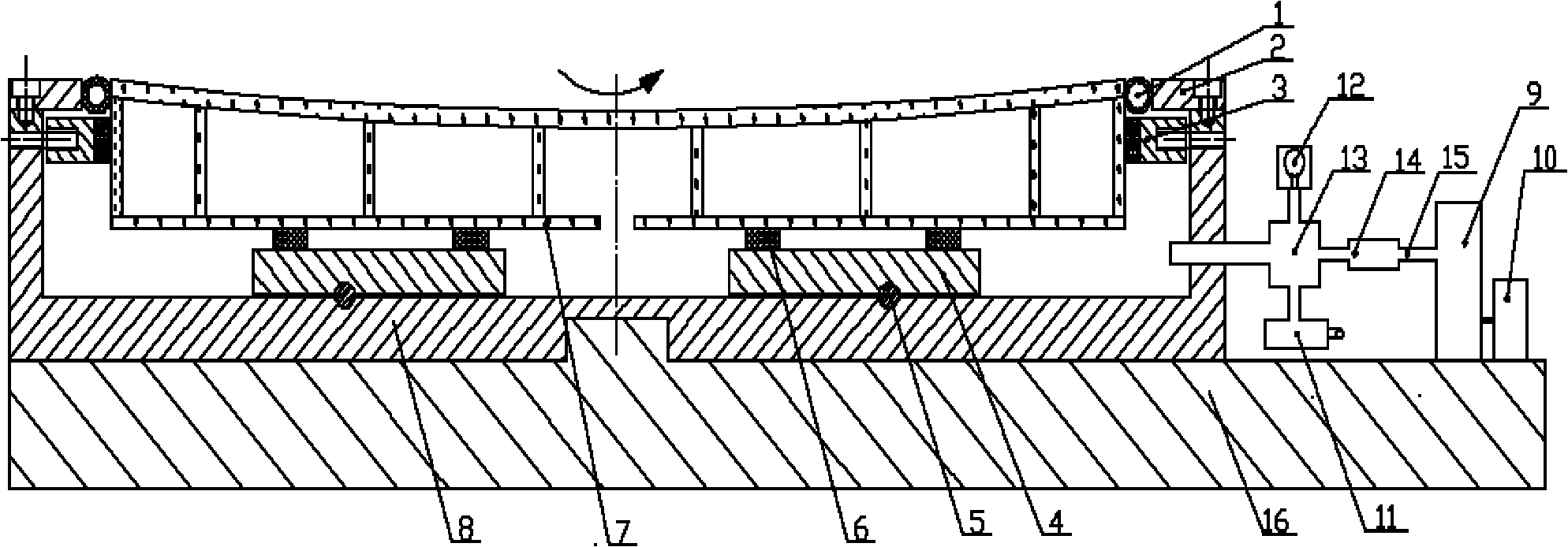 Polishing device for eliminating coining effect of lightweight reflecting mirror
