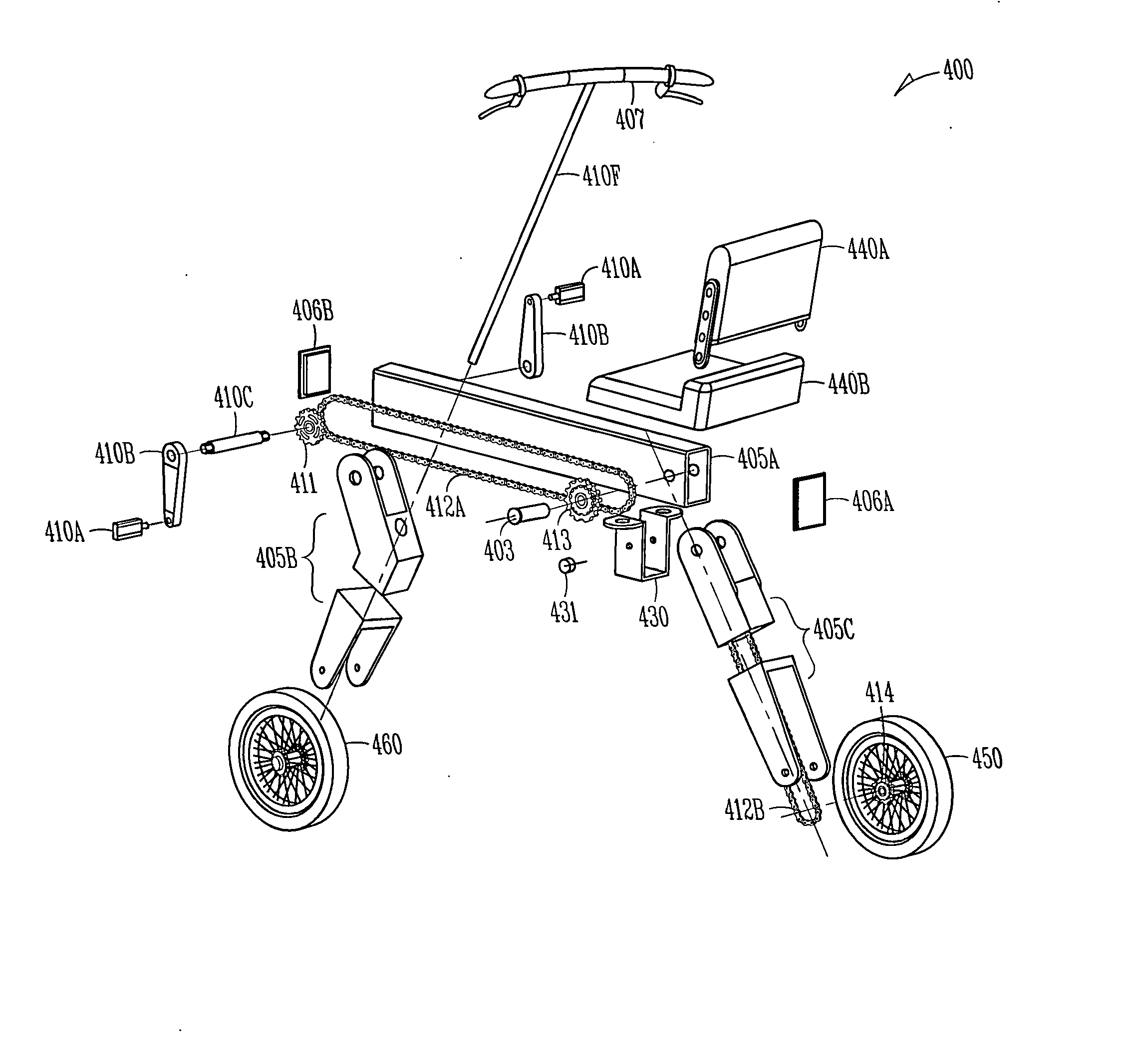 Compact, carry-on bicycles having a shared drive-and-chassis space