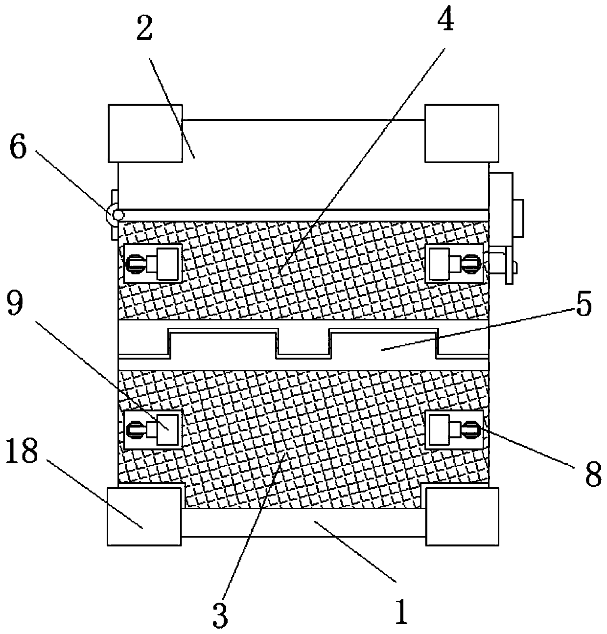 Fixing device for automobile portable non-breathable medical kit