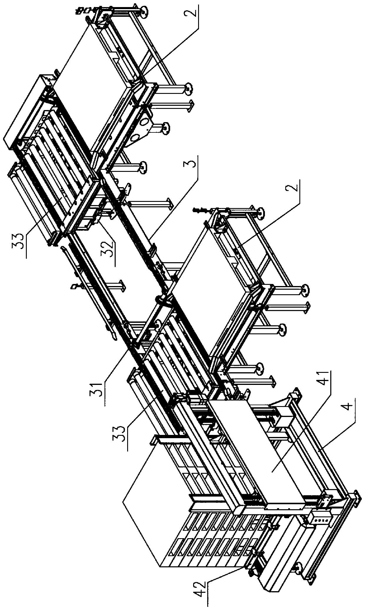 Automatic stacking system with tray jacking and transferring conveyor