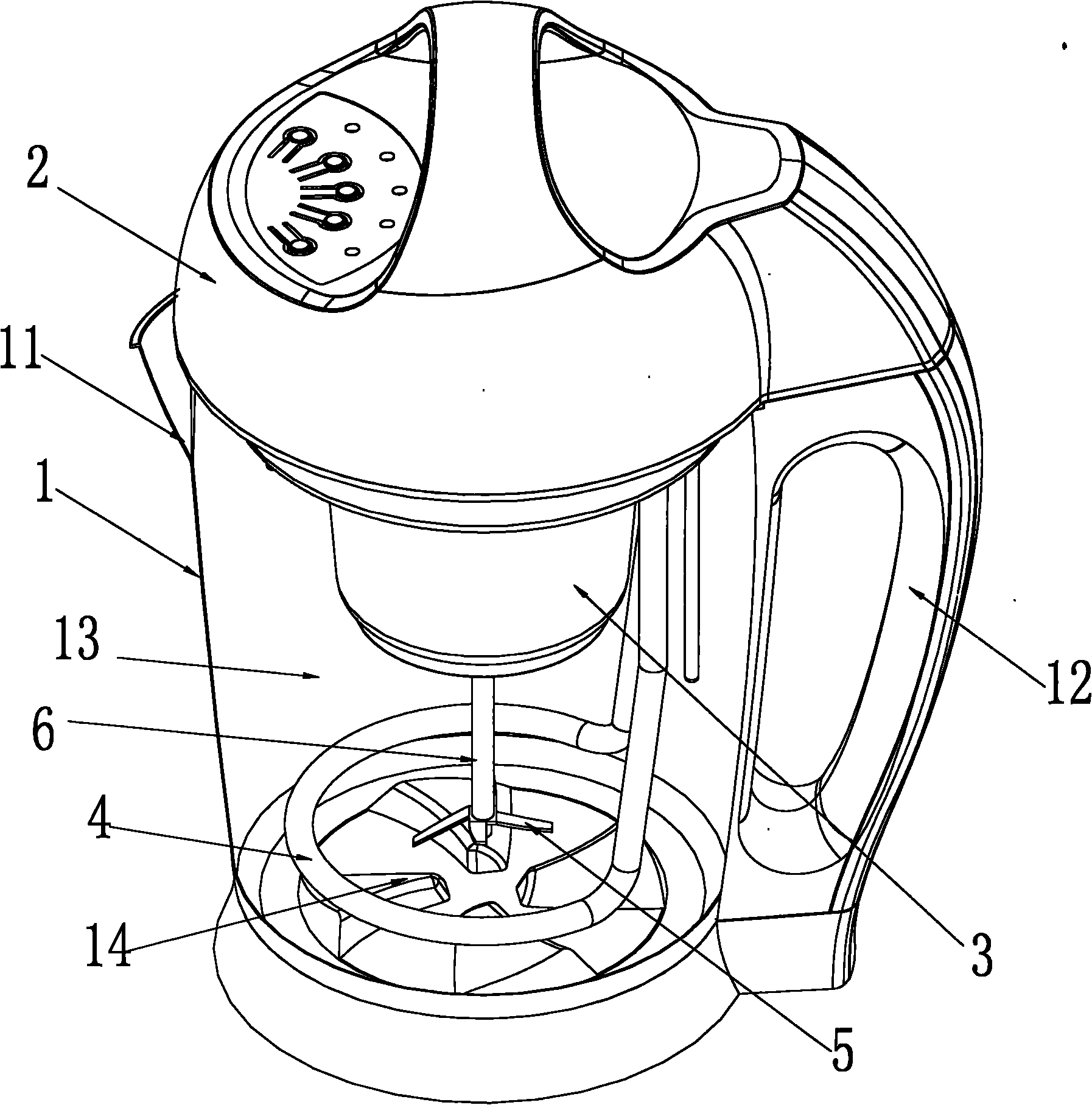 Cup for soya-bean milk making machine and soya-bean milk making machine using same