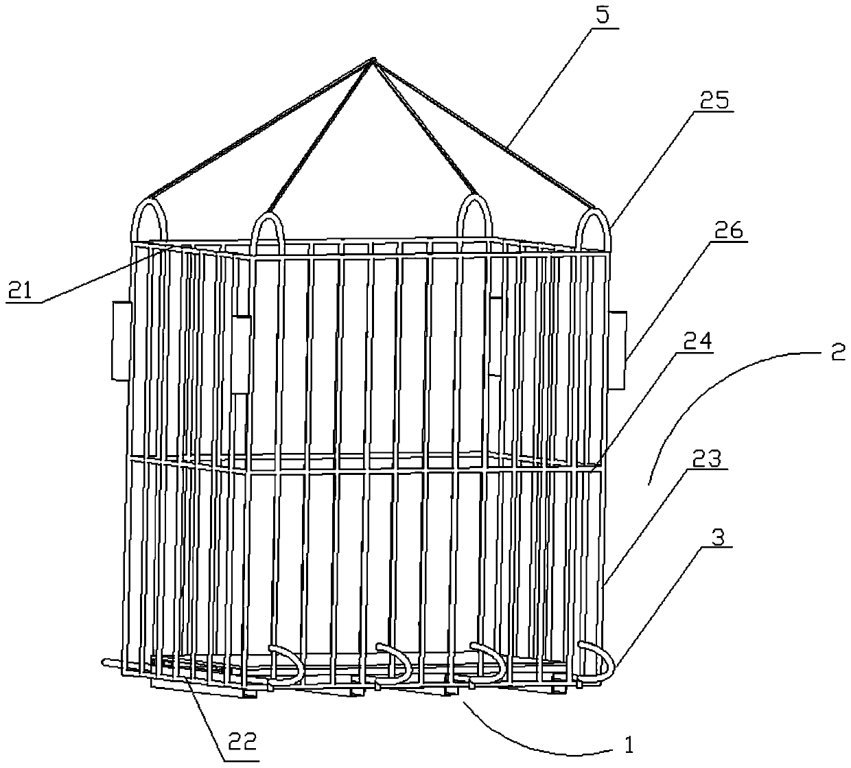 Whole stack hoisting device and method for aerated bricks