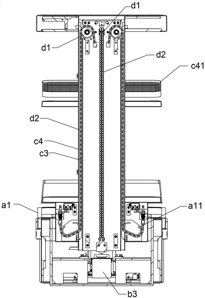 Lifting structure of electric lifting type aerial work platform vehicle