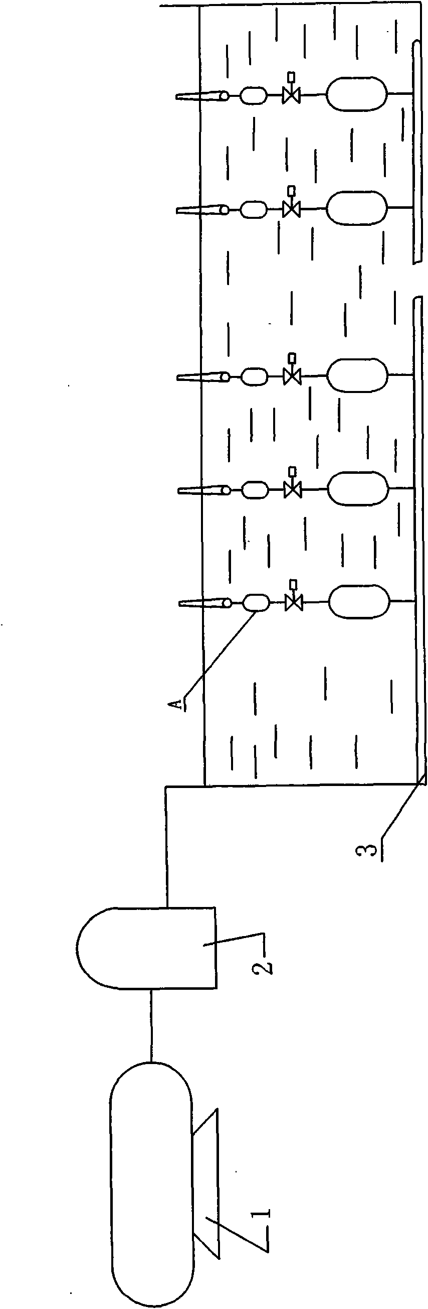 Numerical control air blast fountain and air blast method