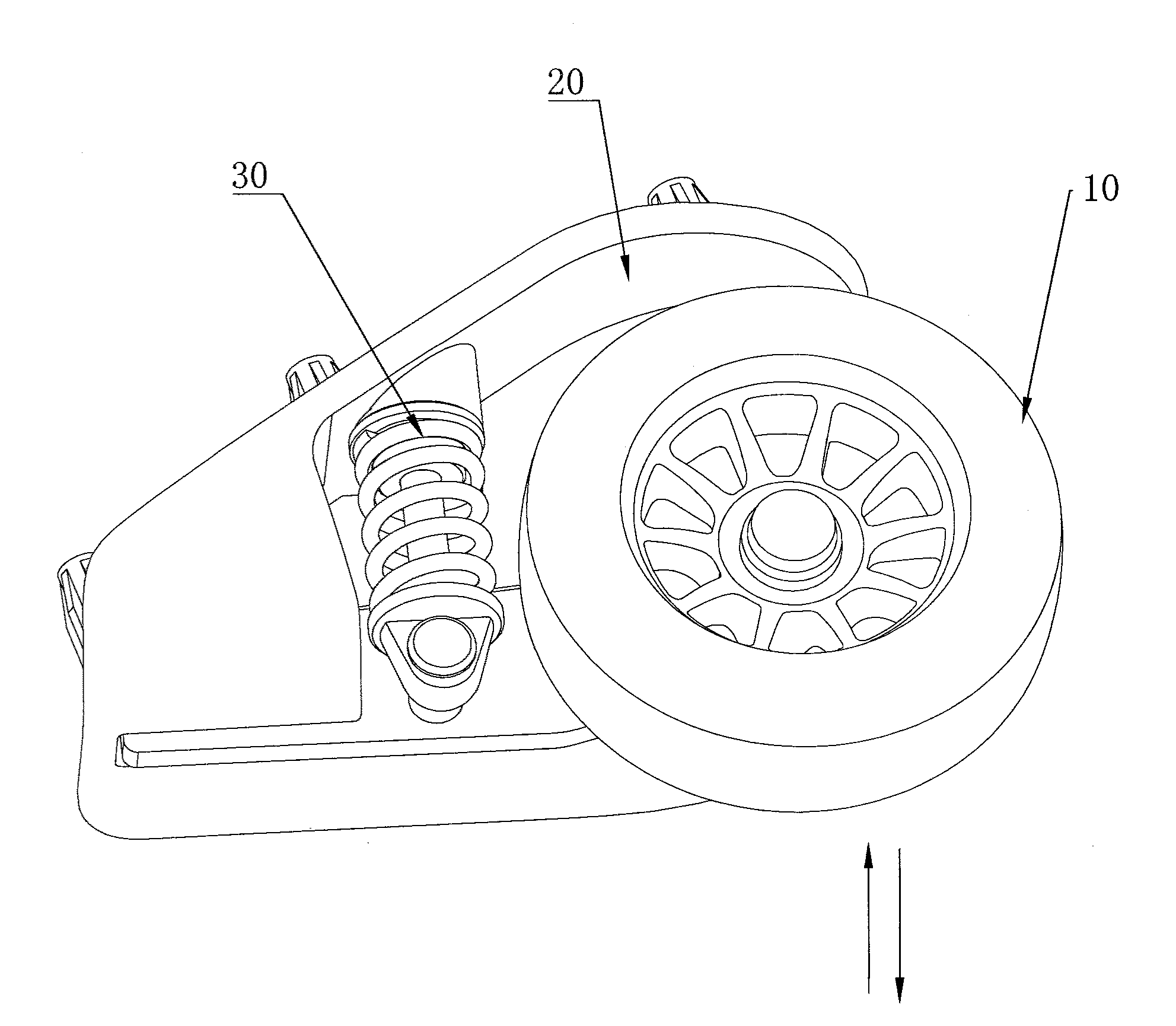 Anti-vibration suitcase wheel and suitcase using the same