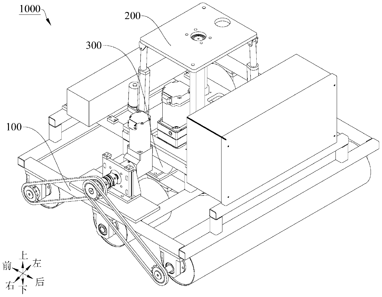 Deviation correction device and method of screeding robot and screeding robot