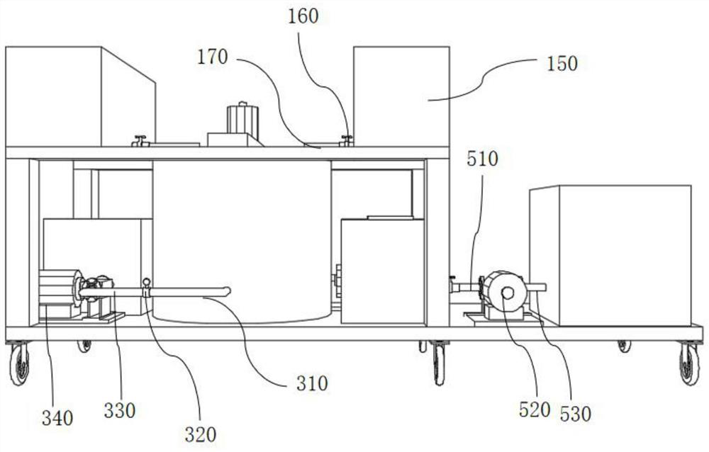 Glue solution production device for preparing glass fiber reinforced plastic material and production method of glue solution production device