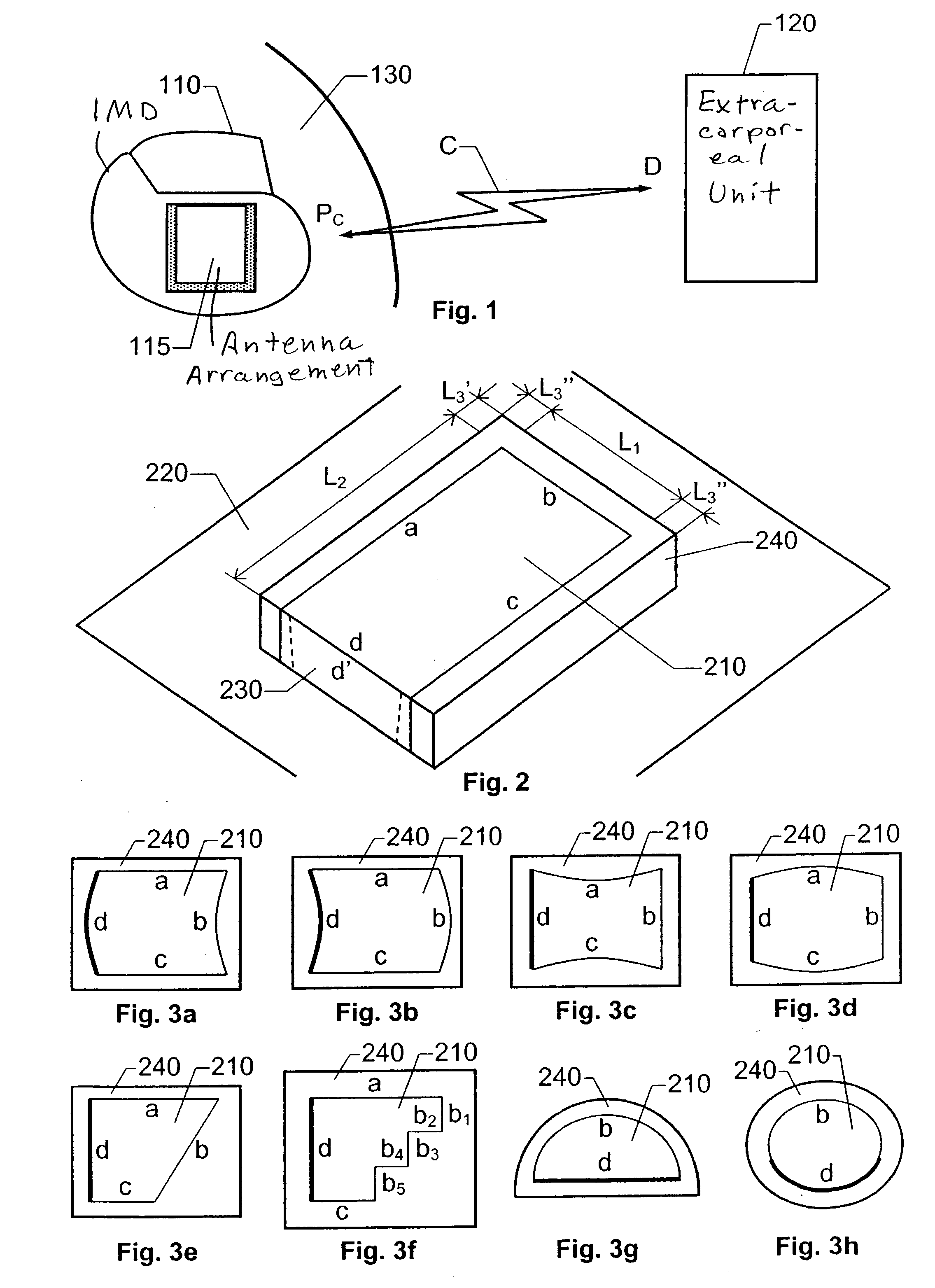 Implantable antenna for use with an implantable medical device