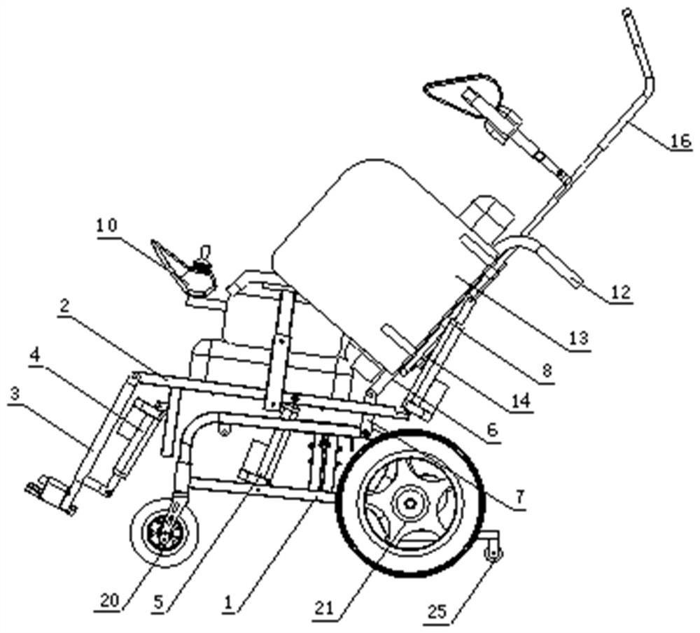 Special wheelchair convenient for myasthenia person to sit and walk