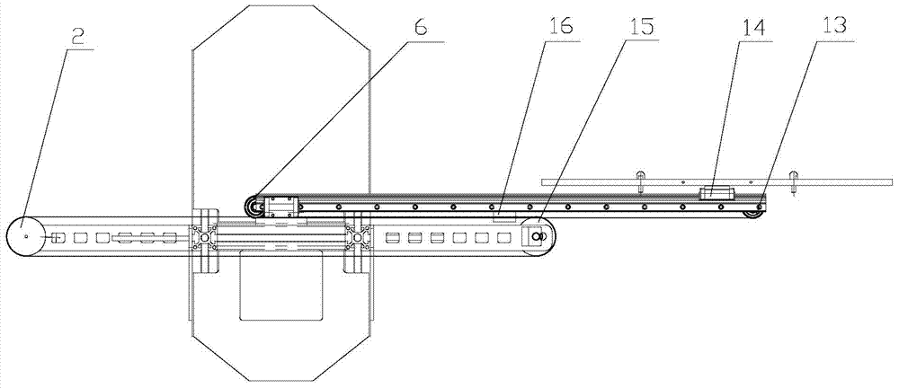 Bilateral equidistant conveying device and stacking machine using the device