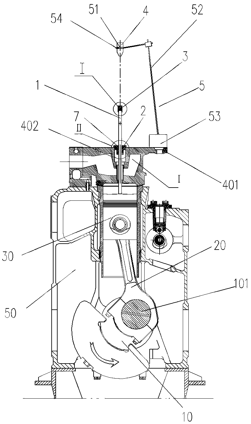 Device and method for accurately measuring dead point on crankshaft of diesel engine
