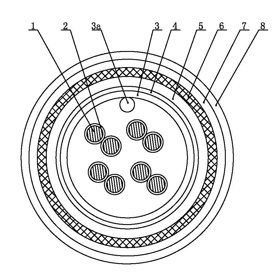 High-temperature-resistant soft bulk-shielding instrument cable for maritime oil and gas engineering and manufacturing method thereof