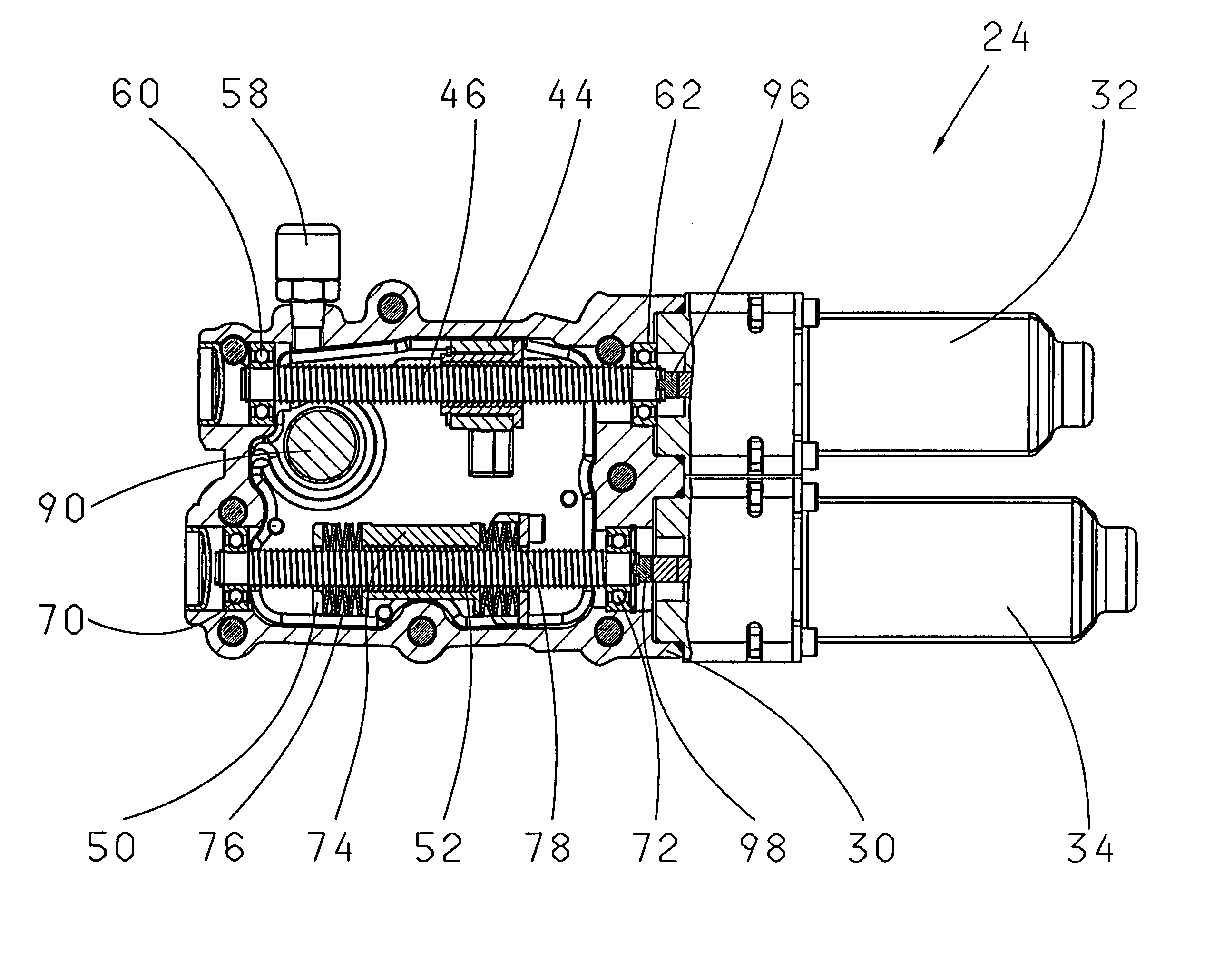 Gearbox comprising an electromechanical actuator